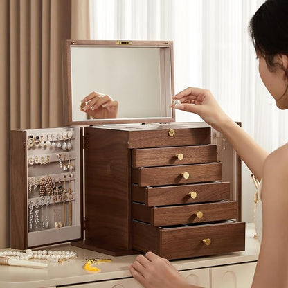 Black Walnut Wooden Jewelry Box, Wood Jewelry Organizer - Image 2