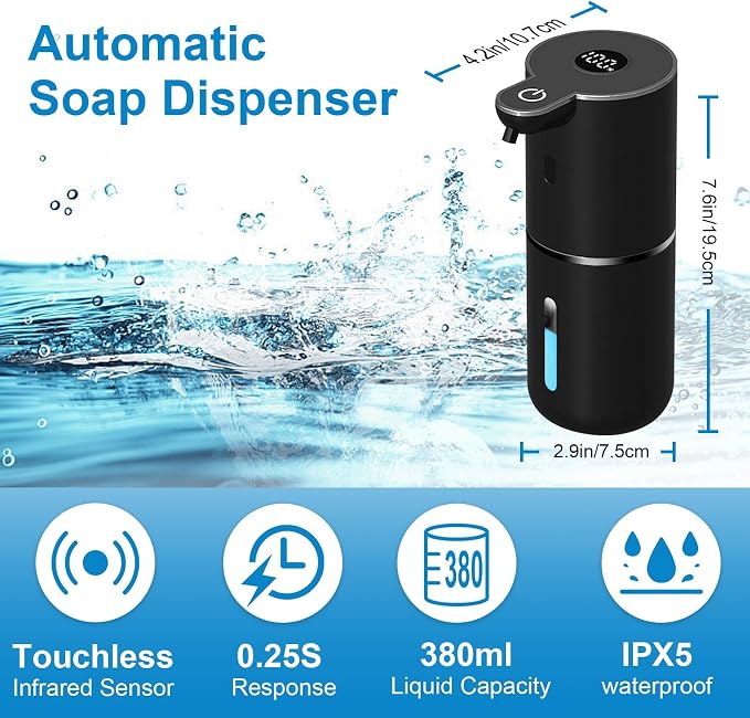 Automatic Foaming Soap Dispenser Touchless, USB Rechargeable Smart Hand Soap - Image 2