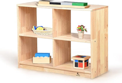 4-Compartment Storage Bookcase Montessori Shelf Organizer by KRAND