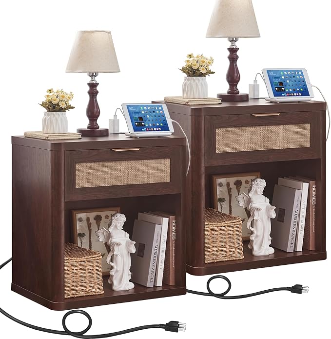 LEYAOYAO Rattan Nightstand by LEYAOYAO-Findtheshiningpointofyourideallife%EF%BC%81