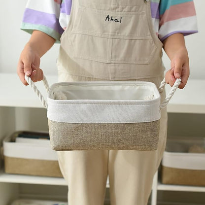 Small Storage Baskets for shelves, Fabric Storage Baskets for closet, - Image 2