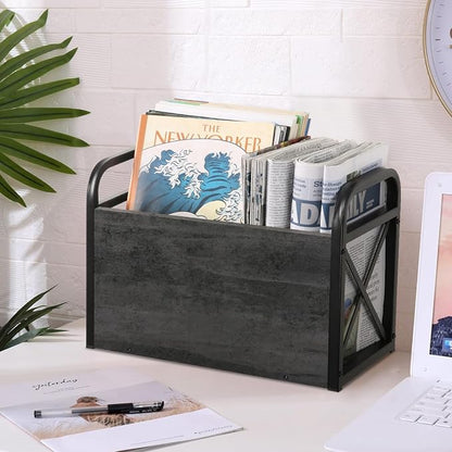 YINMIT Magazine Holder, Magazine Rack Floor, Magazine Storage Basket, Folder - Image 2