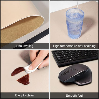 DAWNTREES Dual Sided Desk Mat, Leather Desk Pad, Cork Desk Mat Protector - Image 5