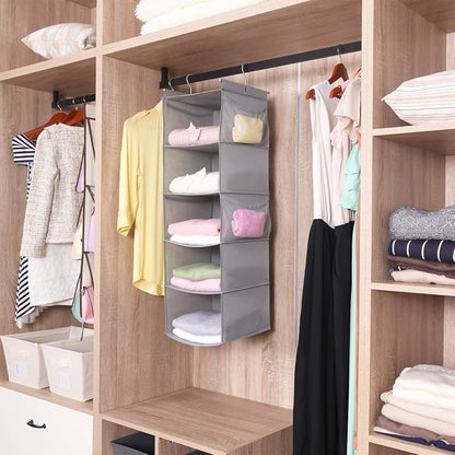 MAX Houser 5 Shelf Hanging Closet Organizer, Space Saver, Closet Hanging Shelves - Image 8