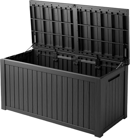 180 Gallon Resin Deck Box, Waterproof Outdoor Storage Box by Unknown