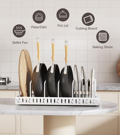Pull Out Pots and Pans Organizer Under Cabinet, Sliding Lid Holder and Pan Rack - Image 7