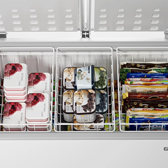 17.5 Inch Chest Freezer Organizer Storage Baskets Bins Metal Wire, Settle - Image 4