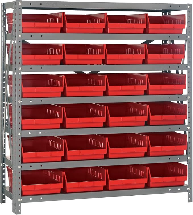Quantum Storage Systems 1239-107RD Solid Heavy Duty 7 Shelves 24 Economy Red by QuantumStorageSystems