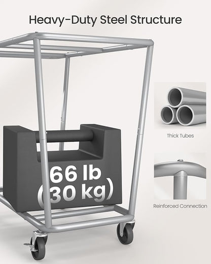 SONGMICS Laundry Basket with Wheels, 2-Section Laundry Sorter, 50.2 Gallons - Image 4