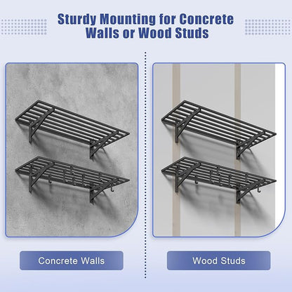 2-Pack 1.5x4ft Garage Shelving Wall Mounted, 1.5' x 4' Heavy Duty Garage - Image 6