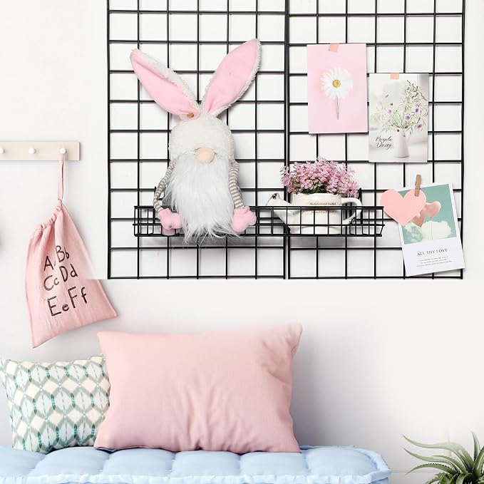 Blulu 4 Pcs 15.75 x 3.94 x 1.97 Inch Metal Grid Wall Baskets - Image 6