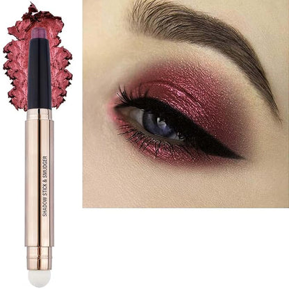 Romantic Red Eyeshadow Stick Makeup, Highlighter Matte Cream Eye Shadow Pencil by SAUBZEAN