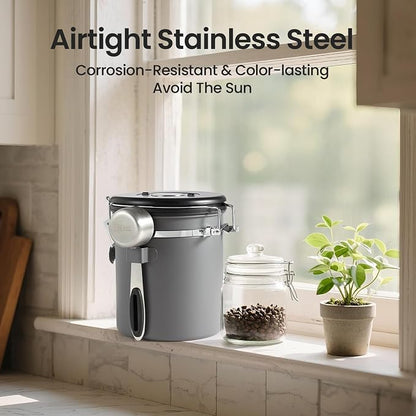 Veken Coffee Canister, Airtight Stainless Steel Kitchen Food Storage Container - Image 5