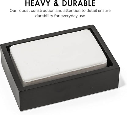Matte Black Square Soap Dish, Hand Soap Holder - Image 2