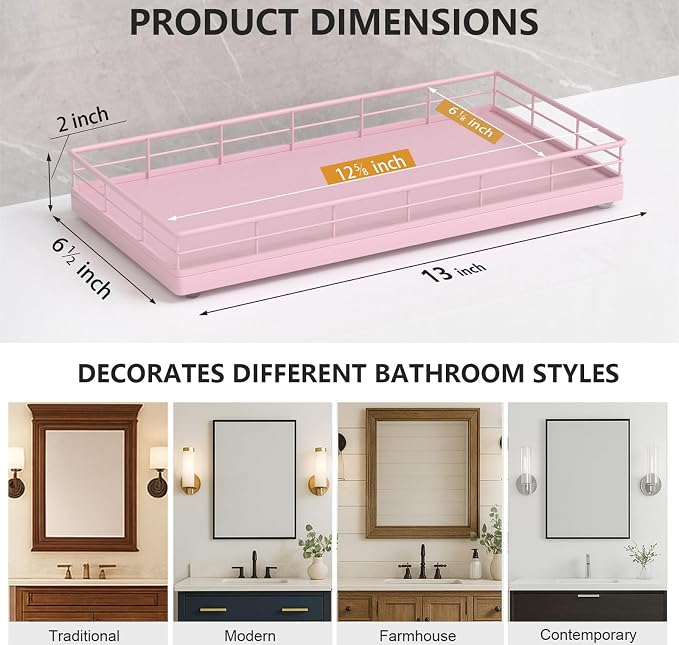 Toilet Tank Tray Organizer – Oak Wood Bathroom Counter Basket - Image 5