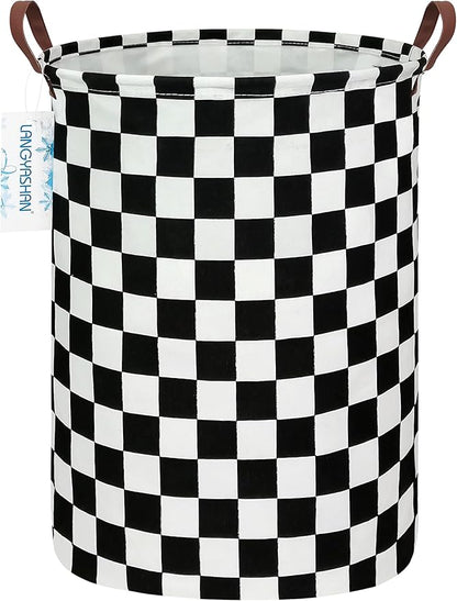 LANGYASHAN Laundry Basket Canvas Fabric Collapsible Organizer Basket by LANGYASHAN
