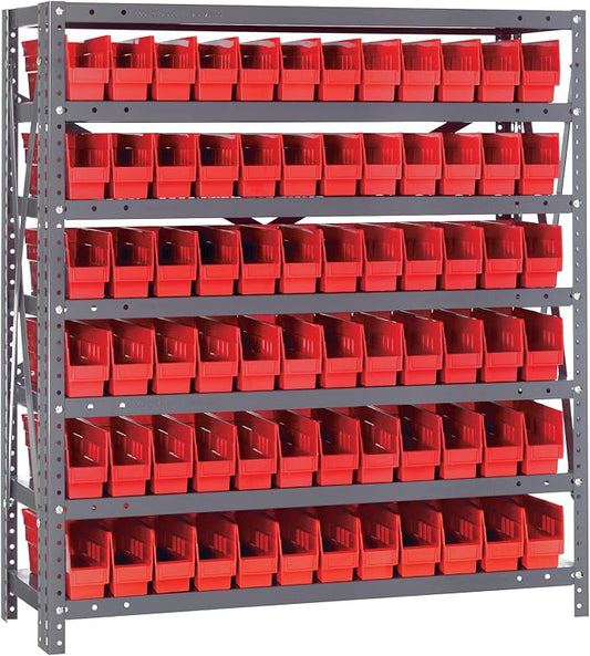 Quantum Storage Systems 1239-100RD Solid Heavy Duty 7 Shelves 72 Economy Red by QuantumStorageSystems