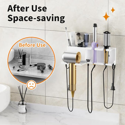 Hair Dryer Holder, Hair Tool Organizer, Blow Dryer Hanger Wall Mount - Image 4