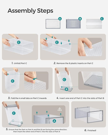 SONGMICS Shoe Boxes, Stackable Clear Plastic Boxes - Image 7