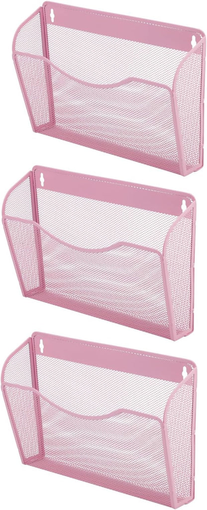 EASEPRES 3 Single Pocket Mesh Hanging File Organizer, Vertical Wall Mounted by EASEPRES