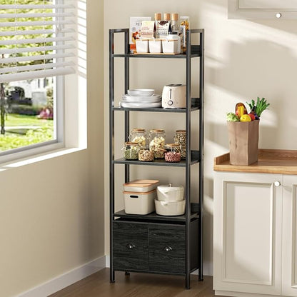 Furologee 5-Tier Bookshelf, Tall Bookcase - Image 8