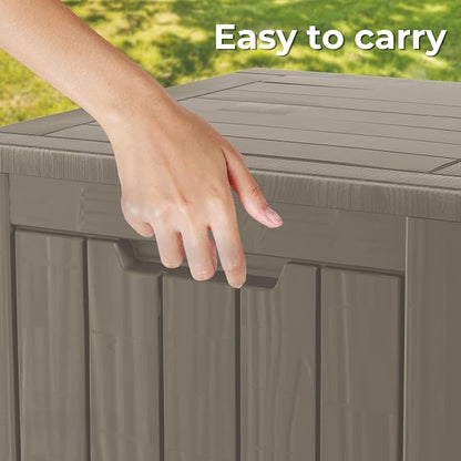 35 Gallon Outdoor Storage Box Waterproof Lockable Resin Deck Box Large - Image 4