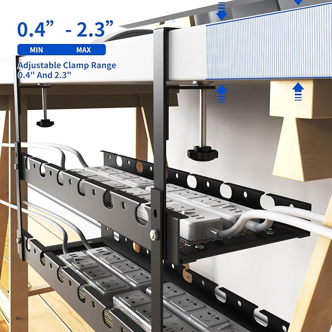 31Inch Extendable Under Desk Cable Management Tray Multi-Model Metal Cable - Image 5