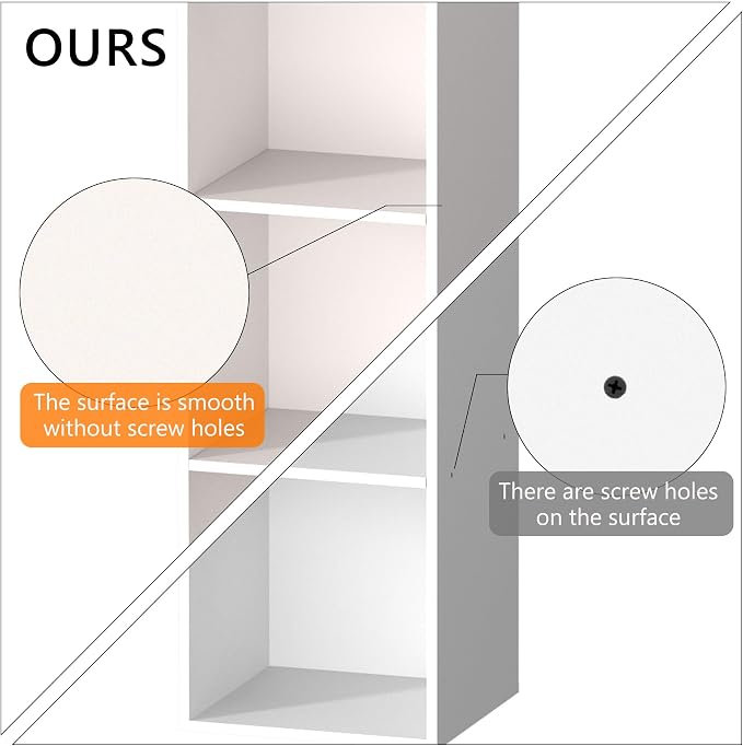 3 Cube Storage Organizer, 3 Tier Cube Low Bookcase Freestanding Storage Display - Image 6