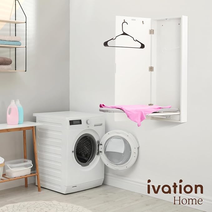 Ivation Wall-Mounted Ironing Board Cabinet, Foldable Ironing Storage Station - Image 7