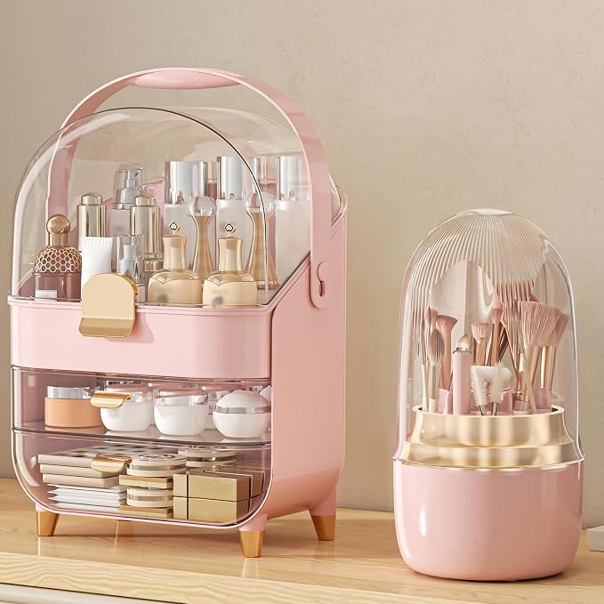 Makeup Organizer, Skincare Holder Bathroom Counter Organizer, Storage Box by Anylady