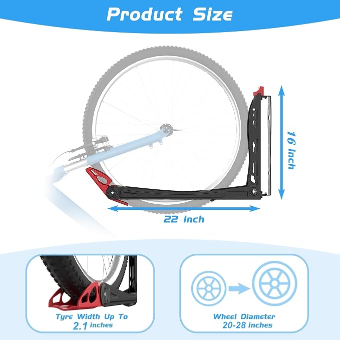WALMANN BIKEPAL No Lifting Wall Mount Swivel Bike Rack, Vertical Bike Wall - Image 7