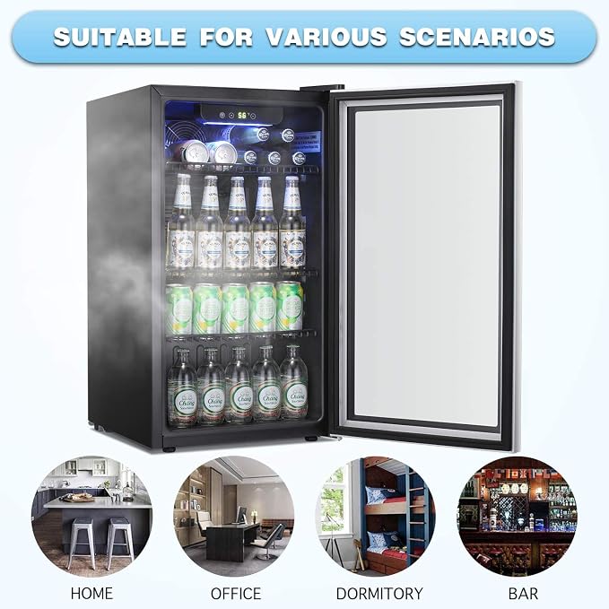 Antarctic Star Beverage Refrigerator Cooler -120 Can Mini Fridge Glass Door - Image 7