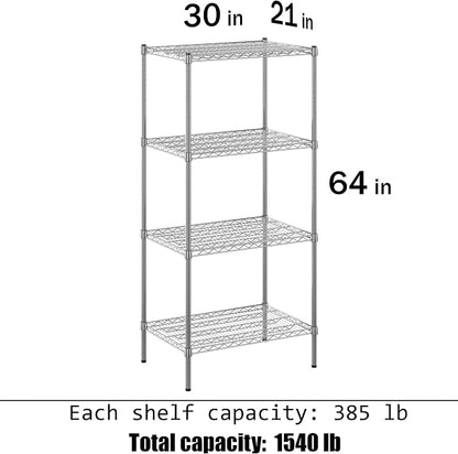 21" Deep x 30" Wide x 64" Height Wire Shelving Kit | 4-Tier | NSF Commercial - Image 3