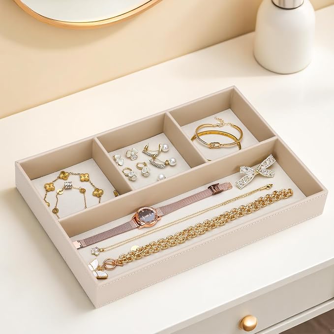 GORESE PU Leather Valet Tray, Stackable Jewelry Trays - Image 3