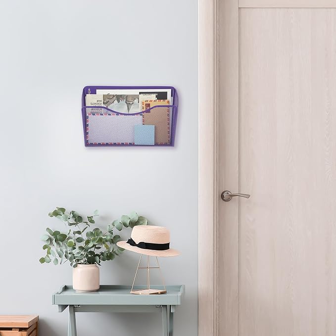 EASEPRES 3 Single Pocket Mesh Hanging File Organizer, Vertical Wall Mounted - Image 5