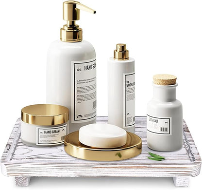 Bathroom Counter Tray Wood Pedestal Stand White Kitchen Countertop Trays by Gtencemen