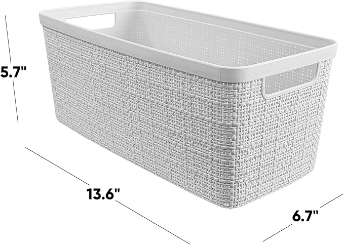 Curver Set of 8 Slim 6.8L Jute Decorative Plastic Organization and Storage - Image 2