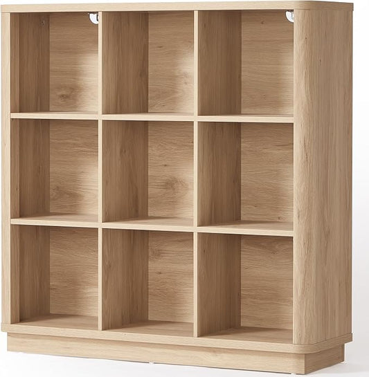 9 Cube Storage Book Shelf, Floor Standing 3-Tier Wood Cubby Bookcase by Joaxswe