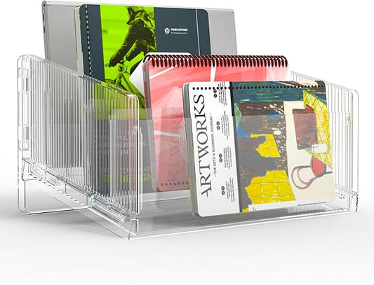 File Sorter Organizer, 5 Sections Acrylic Letter Tray by Cuukie