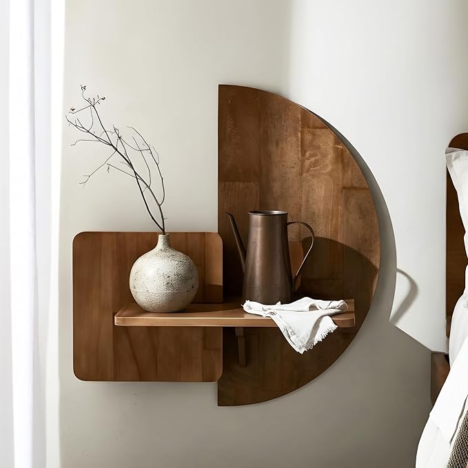 Behomes Soluna Solid Wood Floating Nightstand, Wall Mounted Nightstand by BehomesFurniture