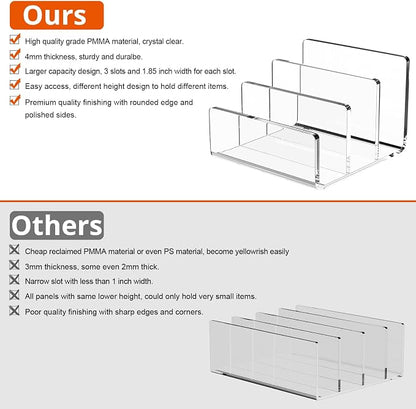 Richboom Acrylic File Sorter, 8.5"x6.3"x6.2", Upright File Organizer - Image 5