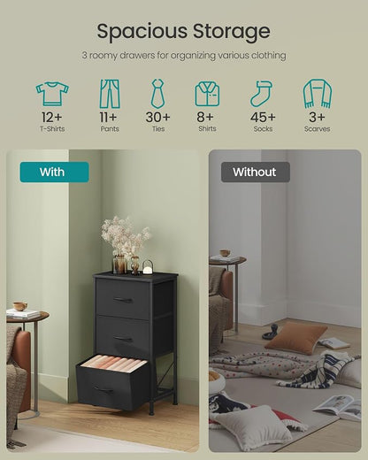 SONGMICS Dresser for Bedroom, Chest of Drawers, 3 Non-Woven Fabric Drawers - Image 4
