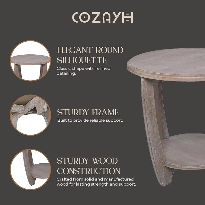COZAYH Rustic Farmhouse End Table - Image 6