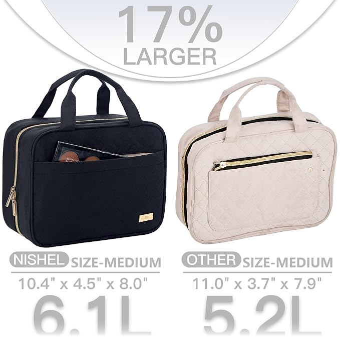 NISHEL Travel Toiletry Bag for women, Portable Hanging Organizer for - Image 3