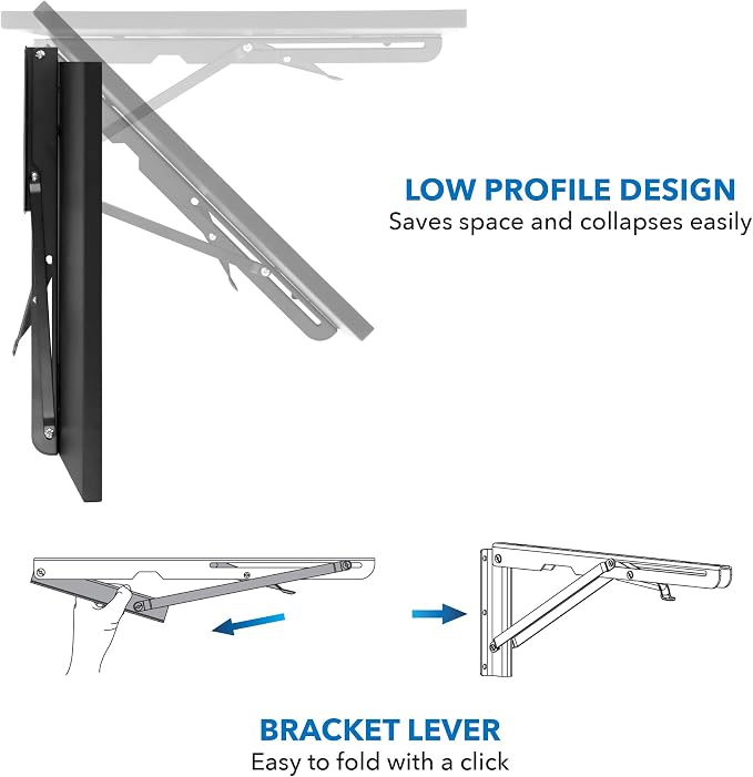 Mount-It! Heavy Duty Drop Down Table, Wall Mounted Drop Leaf Tables 45x15x7 - Image 7