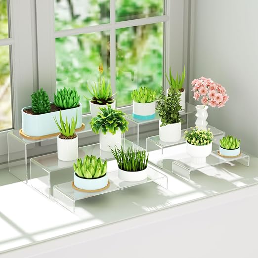 NIUBEE Acrylic Display Riser, Collectibles Display Stands Shelf - Image 2