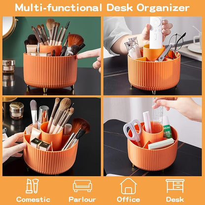 360° Rotate Makeup Brush Holder Organizer, Makeup Organizers Countertop - Image 3