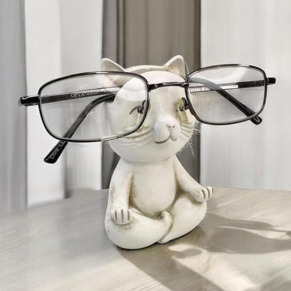 Top Brass Yoga Cat Eyeglasses & Pen Holder – Whimsical Reading Glasses - Image 6