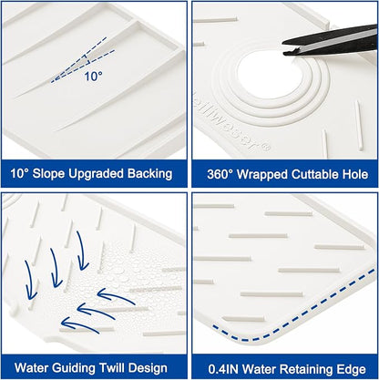 Meiliweser Faucet Mat for Kitchen Sink – 24” x 5.1” Extra-Long Silicone Splash - Image 6