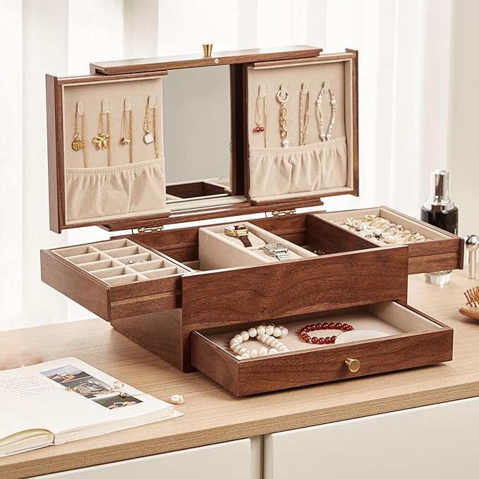 CHOSIN Black Walnut Wooden Jewelry Box by CHOSIN